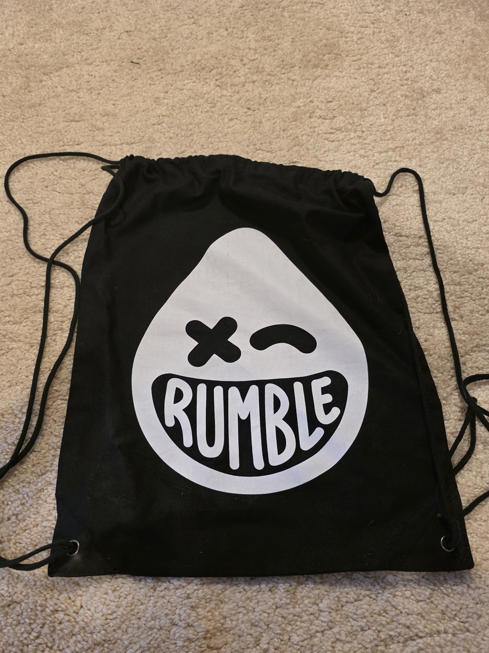 Rumble Boxing Black Drawstring Bag